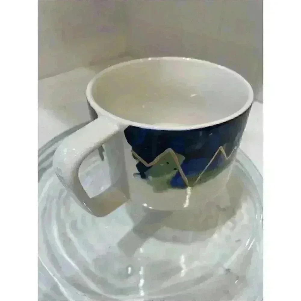 STARBUCKS 2015 Coffee Mug Artisan Series 06/08 Elevation 12 oz Blue Green